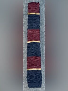 ETON Silk Knit Stripe Skinny Necktie